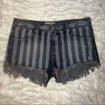 Free People  Striped Denim Shorts Photo 1