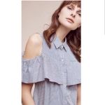 Anthropologie  Sunday in Brooklyn Navy Stripe Scilla Cold Shoulder Blouse size SM Photo 12