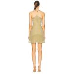 Cult Gaia  Alonza Knit Dress in Gold Large New Womens Mini Metallic Cocktail Photo 1