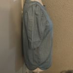 Loft  Ann Taylor Crewneck Denim Short Sleeve Blouse XS Casual Costal Cowgirl Photo 2