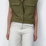 ZARA NWOT Cropped Quilted Waistcoat M Photo 0