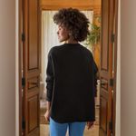 Frank & Eileen  Anna Long Sleeve Capelet Black Pullover Triple Fleece Size Medium Photo 6