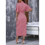 SheIn  Clasi Allover Print Batwing Sleeve Belted Shirt Maxi Dress Size S Photo 2