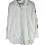 Karl Lagerfeld Paris Limited Edition White Button Down Blouse Women's Logo L Photo 0