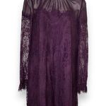 Likely Revolve NYC Purple Lace Mini Dress Long Sleeve Size 10 Sheer Plum ($278) Photo 0