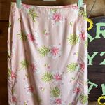 Pineapple Moon Vintage Silk Hawaiian Wrap Skirt Vacation Island Beach Summer Pink Photo 2