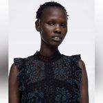 ZARA  Woman pencil lace tube dress dark blue Size L Photo 9