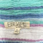 ESCAPE by Habitat Clothes XL Seersuceker Striped Crinkle Button Down Shirt Top White Photo 3