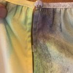 DKNY NWT Blouse Large Pastel Yellow Green Blue Puff Short Sleeve Lightweight Photo 7