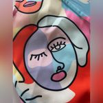 GUAPA Women’s Colorful Abstract Face Print Collared Casual Vest‎ Like New M/L Orange Size M Photo 5