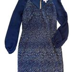 Lilly Pulitzer $268 2 Carleigh Tunic Dress Bamboo Geo Lace Navy Metallic Silver Photo 2