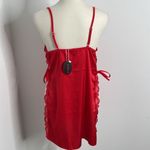 NWT Avid love red hot lingerie. Silky soft with lace. Ties at sides. Size Small. Red Photo 2
