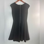 Bar III  L V-Neck Cap Sleeve Fit n Flare Mini Dress - Black - Funeral Photo 1