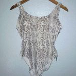 Carmen Marc Valvo 10 Snake Zip Sides One Piece Swim Suit in White Photo 0