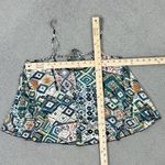 Elodie Tribal Print Tie Back Cropped Tank Top Y2K Teal Multi Size Small Photo 9