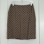 Lillie Rubin Size 6 Brown, Cream, Black Geometric Pencil Skirt Brown Photo 1