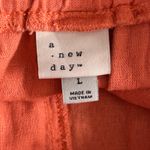 A New Day Womens Shorts L Orange Linen Blend Shorts Drawstring Paperbag Waist Photo 6