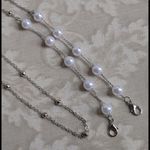 Silver with Pearls Mask / Glasses Chain Lany… Photo 3