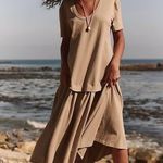 Free People NWOT  Beach Herron Drop Waist Maxi Dress Women's Size XS Photo 0