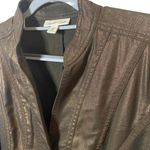 Coldwater Creek  Jacket Womens‎ 10 Petite Brown Bronze Metallic Pockets Photo 4