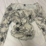 SheIn Floral Print Crop Top - Black and Cream Photo 0