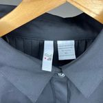 Sami & Jo Black Sheer Button-Up Swing Blouse Pleated Back Women’s Size XL Photo 2