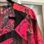 Nanette Lepore  Watercolor Mirror Image Floral Roses Silk Blouse Top Size 2 XS Photo 1