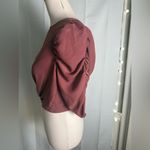 Paper Crane  Pink and Purple Ruffled Puff Sleeve Blouse Photo 1