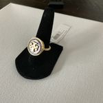 Tory Burch  Gold Logo Stone Ring New With Tags Photo 3
