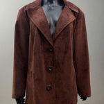 Preston & York Woman Genuine Suede Leather Jacket Brown Coat 3X Plus Size Photo 0