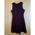 Suzanne Betro  Navy Sleeveless Cocktail A Line Pleated Dress Size M Photo 5