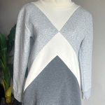Talbots T  Chevron Colorblock Mock Neck Sweater Size Small Photo 0