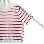 Callahan Lucy Red & White Stripe Turtleneck Short Sleeve Cropped Sweater Size XS Red Photo 8