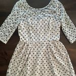 Betsey Johnson White Lace Black Polka Dot Dress 3/4 Sleeve Pretty Y2K Fairy 10 Photo 4