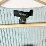 Forever 21  Light Blue Ribbed Short Sleeve Wrap Sweater 2X Photo 5