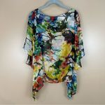 Glam Silk Multicolor Flowy Blouse Artsy Small Lagenlook Photo 5