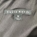 Haute Monde |  | Black & White Velvet Pleated Paisley V-Neck Dress - M Photo 6