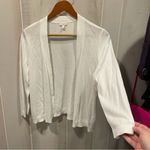 Talbots Cute creamy classic coastal open cardigan sweater lightweight coastal boho bliss Photo 6