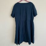 Cut Loose 100% Linen Made In USA Lagenlook Blue Knee Length Dress Size Medium Photo 4