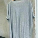 Eileen Fisher  Silver/ Gray Metallic Oversized Short Sleeve Knit Top Size Large Photo 2