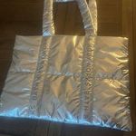 Bath & Body Works  Silver Quilted Tote Bag NWT Photo 0