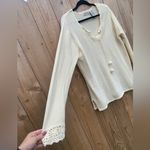White Stag Vintage  Cream Sweater- Size large 12/14 pom pom Y2k cozy boho‎ Photo 2
