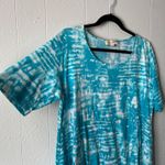 Jones New York Top Womens 1X Tie Dye Shark Bite Hem Stretch Cotton Breathable Photo 4