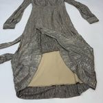 Badgley Mischka Gold Pleated Midi Dress Size 6 Photo 8