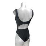 1Z45 Women's Black Cutout Waist Sleeveless One Piece Swimwear Swimsuit Size S Photo 1