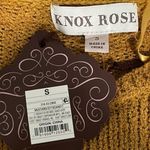 Knox Rose NWT  Mustard Yellow Chenille Cutout Bell Sleeve Sweater Size Small Photo 5