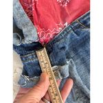 Forever 21  Womens Premium Denim High-Rise Distressed Bandana Patch Jean Shorts S Photo 5