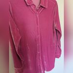 Soft Surroundings  Velvet Boyfriend Tunic Shirt Berry Pink Small Photo 1
