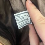 Vintage leather factory brown tan zip up coat size large Photo 2