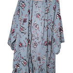 Junarose Floral‎ Print Kimono Robe duster Blue Pink US 22 boho Size undefined Photo 0